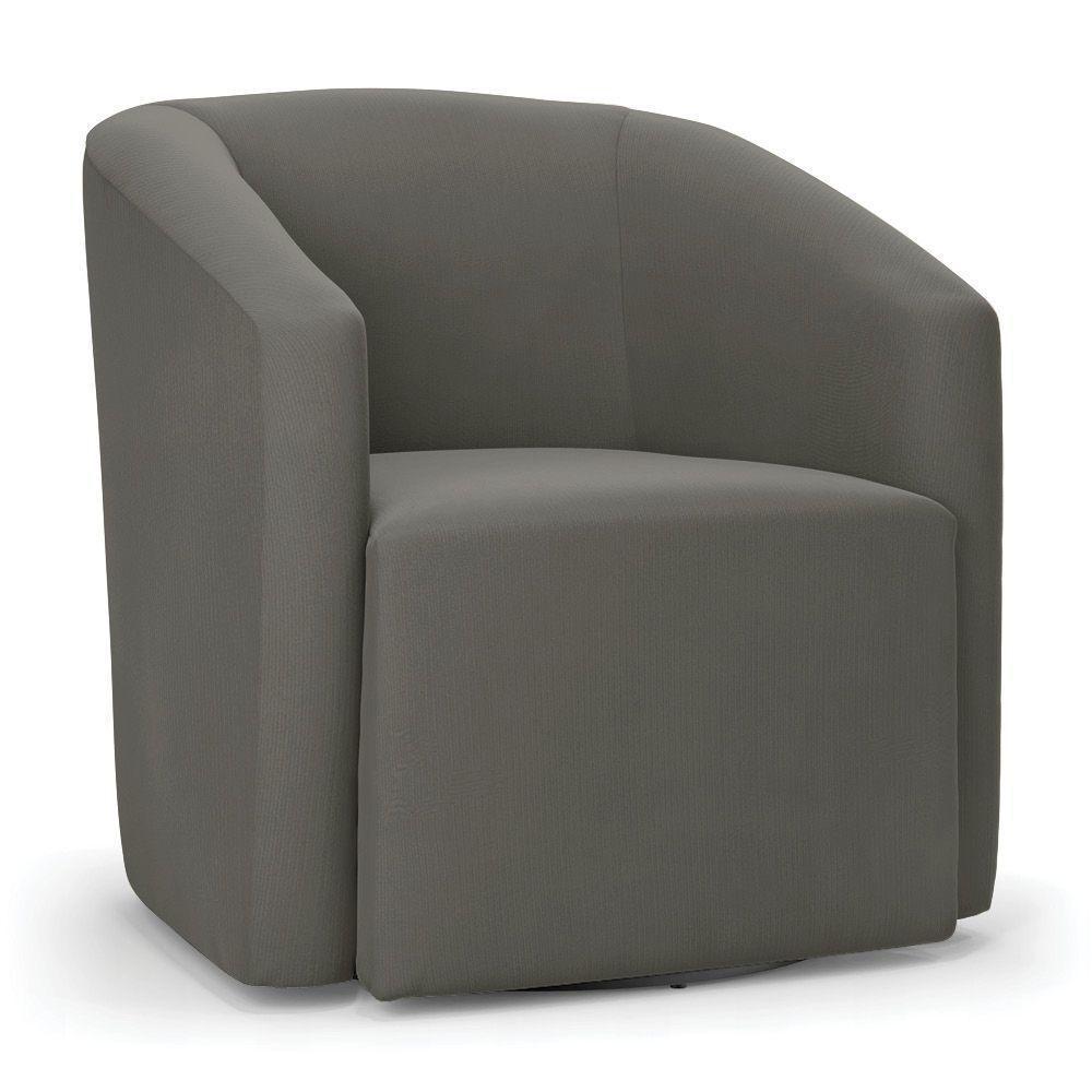 Poltrona Stella Max Suede Base Giratória - D'rossi Cor Grafite - 1