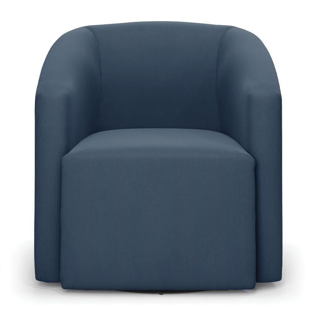 Poltrona Stella Max Suede Azul Marinho Base Giratória - D'rossi - 6