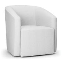 Poltrona Stella Max Linho Cinza A05 Base Giratória - D'rossi - 1