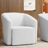 Poltrona Stella Max Linho Cinza A05 Base Giratória - D'rossi - 3