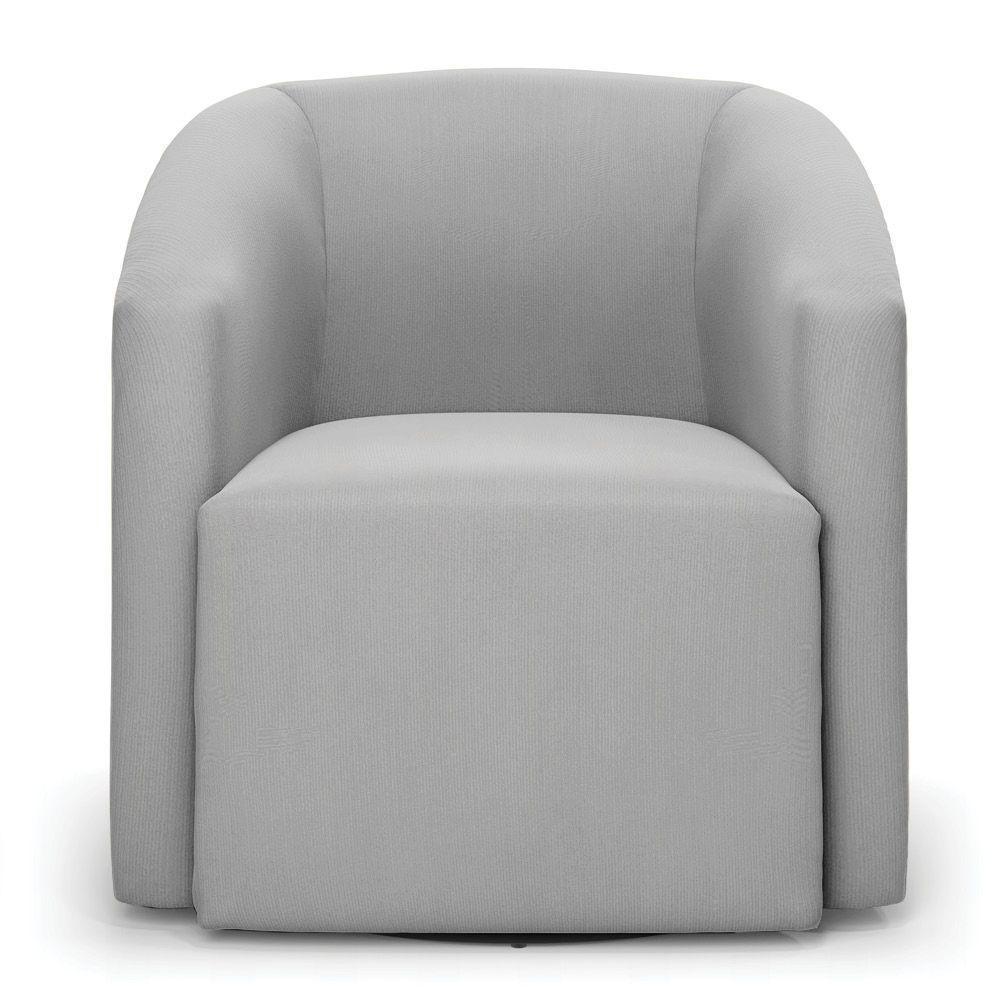 Poltrona Stella Max Suede Base Giratória - D'rossi Cor Cinza - 3