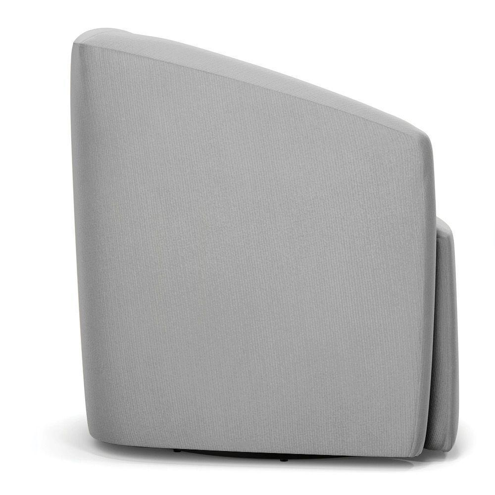 Poltrona Stella Max Suede Base Giratória - D'rossi Cor Cinza - 4