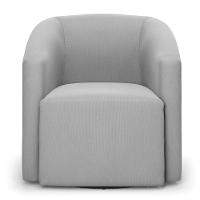 Poltrona Stella Max Suede Base Giratória - D'rossi Cor Cinza - 3