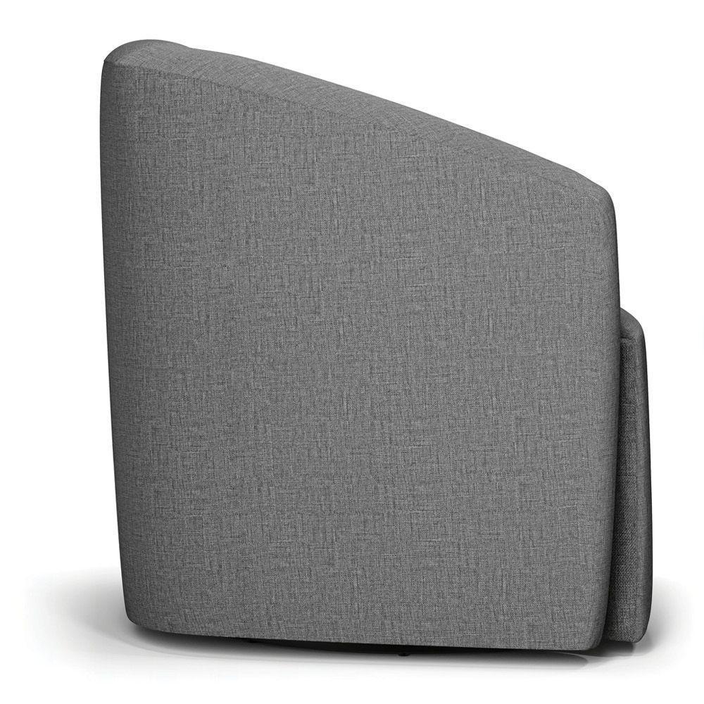 Poltrona Stella Max Linho Grafite A26 Base Giratória - D'rossi - 3