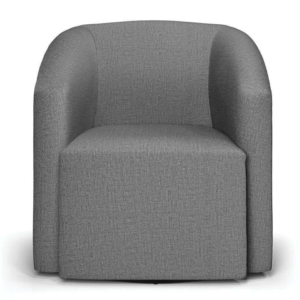 Poltrona Stella Max Linho Grafite A26 Base Giratória - D'rossi - 4