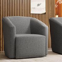 Poltrona Stella Max Linho Grafite A26 Base Giratória - D'rossi - 2