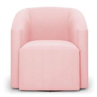 Poltrona Stella Max Suede Rosa Bebê Base Giratória - D'rossi - 1