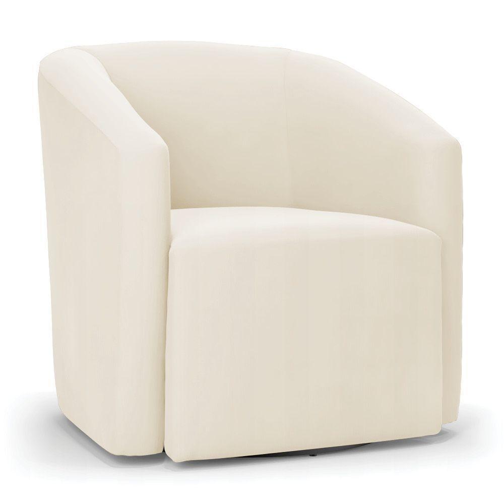 Poltrona Stella Max Veludo Base Giratória - D'rossi Cor Bege - 1
