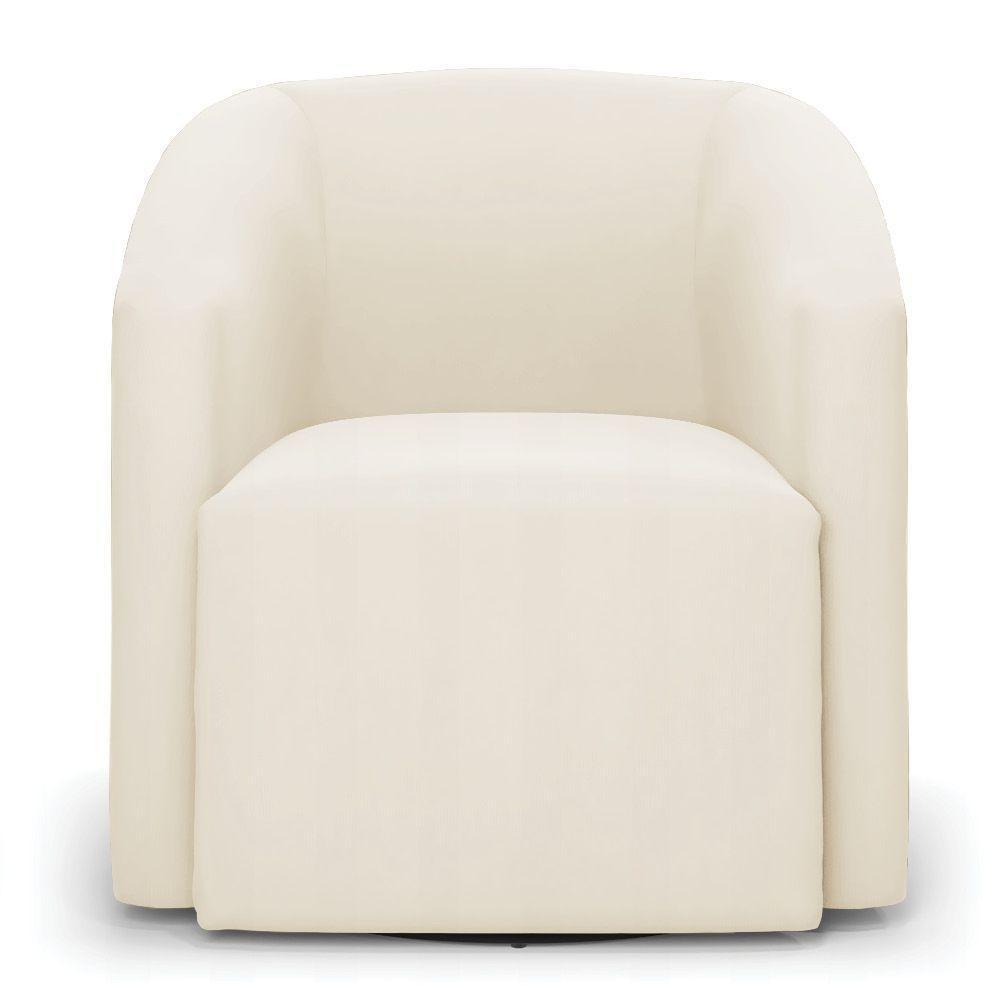 Poltrona Stella Max Veludo Base Giratória - D'rossi Cor Bege - 7