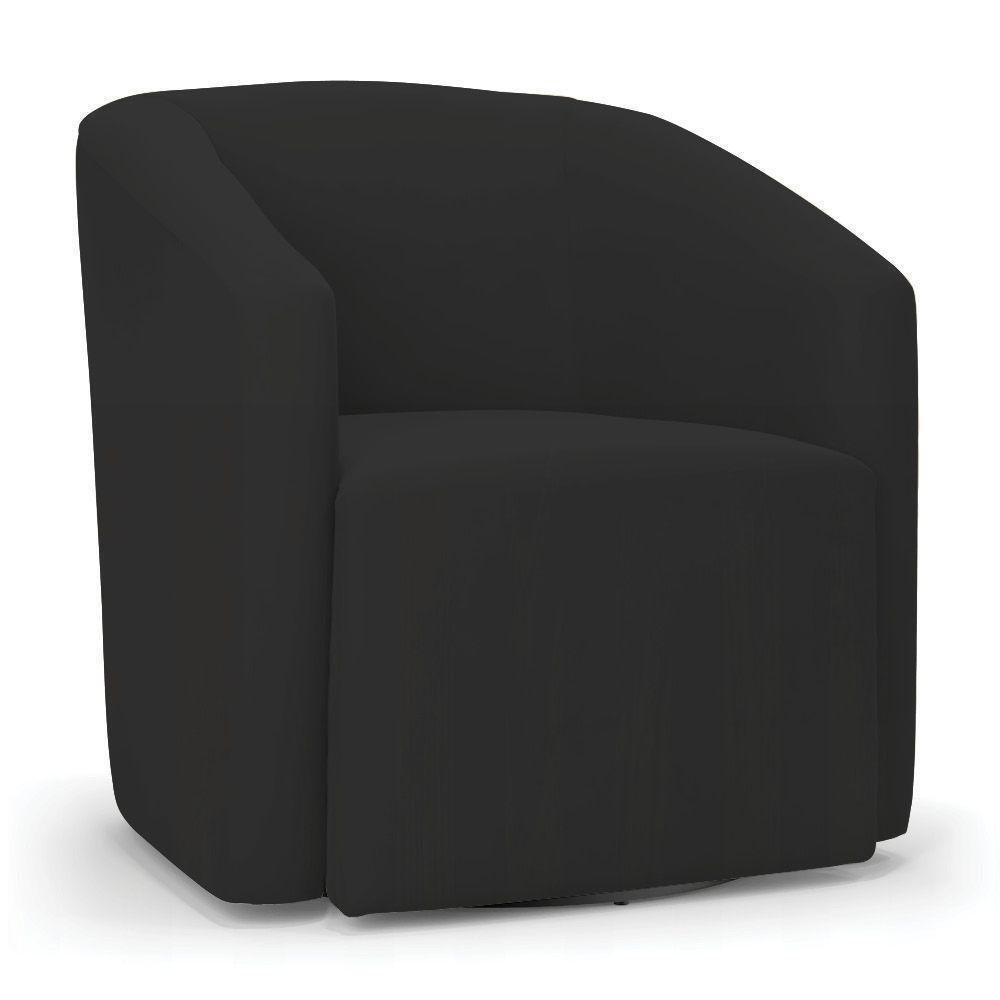 Poltrona Stella Max Veludo Base Giratória - D'rossi Cor Preto - 1