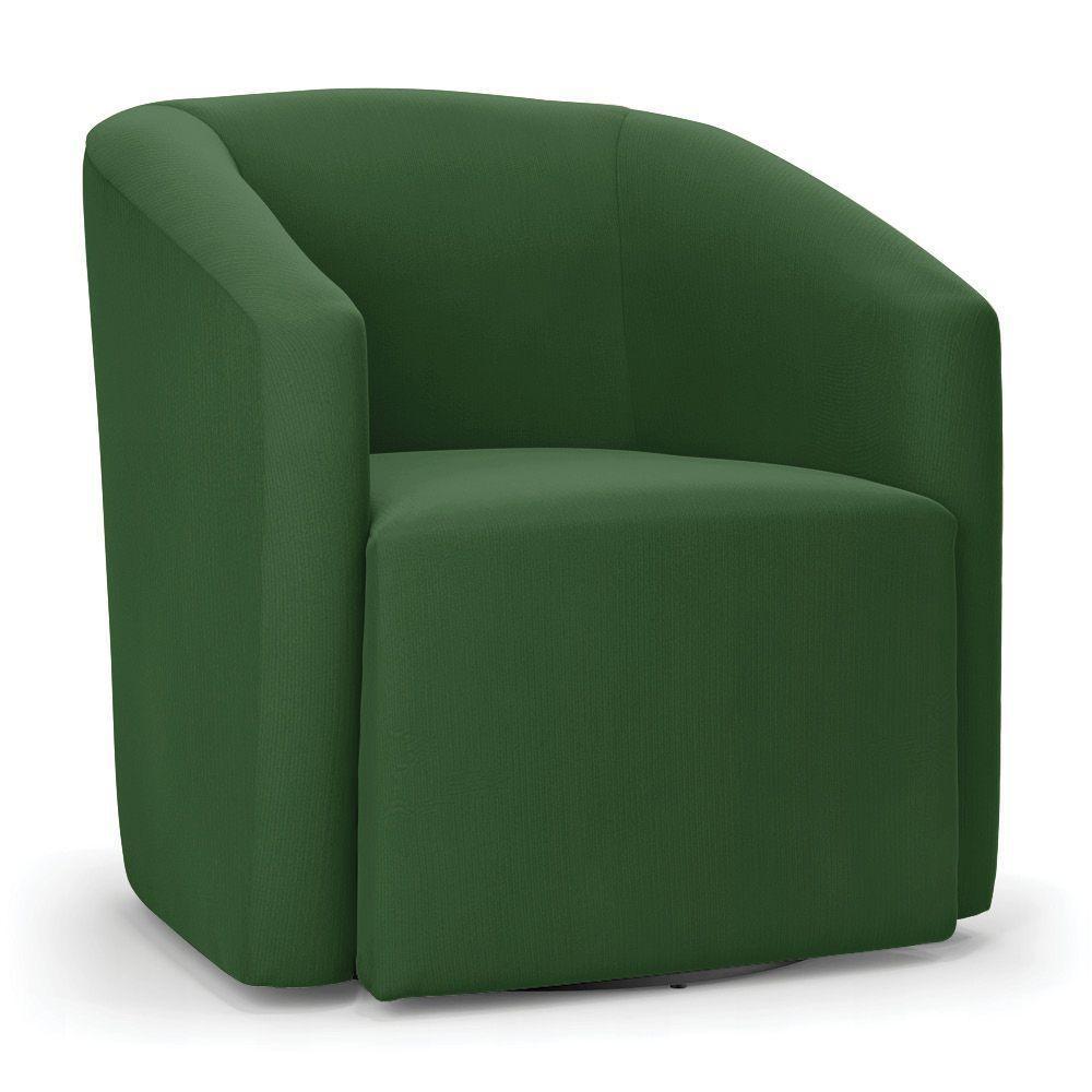 Poltrona Stella Max Suede Base Giratória - D'rossi Cor Verde - 1