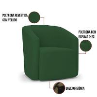 Poltrona Stella Max Veludo Base Giratória - D'rossi Cor Verde - 6