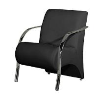 Poltrona Decorativa Stilo Em Material Sintético Preto - 1