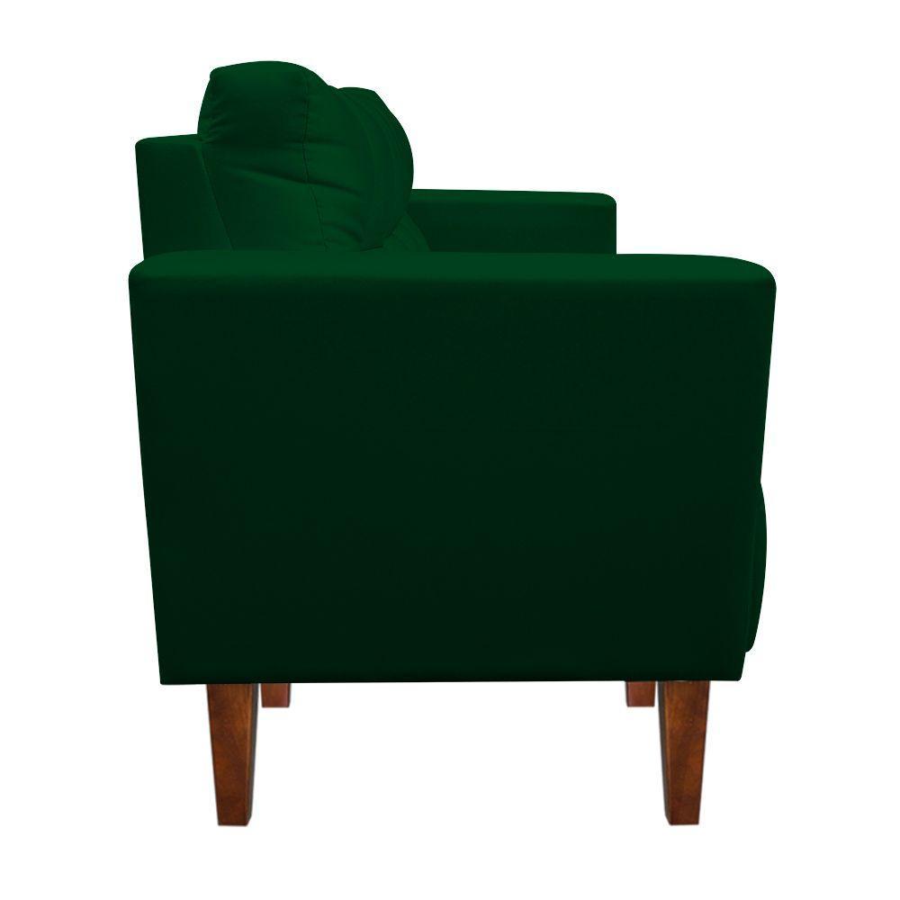 Poltrona Decorativa Lívia Suede Verde Pés Chanfrado D'rossi - 2