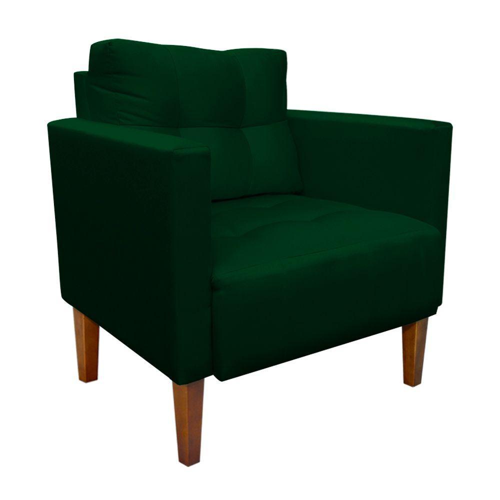 Poltrona Decorativa Lívia Suede Verde Pés Chanfrado D'rossi - 3