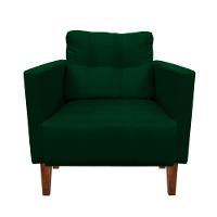 Poltrona Decorativa Lívia Suede Verde Pés Chanfrado D'rossi - 1