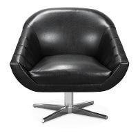 Poltrona Giratória Giovana Corano Preto Base Cromada - 1
