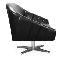 Poltrona Giratória Giovana Corano Preto Base Cromada - 4