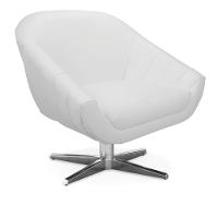 Poltrona Giratória Giovana Corino Branco Base Cromada - 4