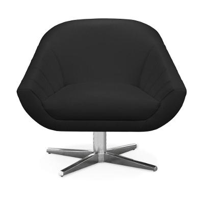 Poltrona Giratória Giovana Corino Preto Base Cromada