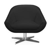 Poltrona Giratória Giovana Corino Preto Base Cromada - 1