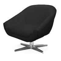 Poltrona Giratória Giovana Corino Preto Base Cromada - 2