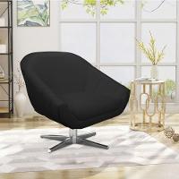 Poltrona Giratória Giovana Corino Preto Base Cromada - 3