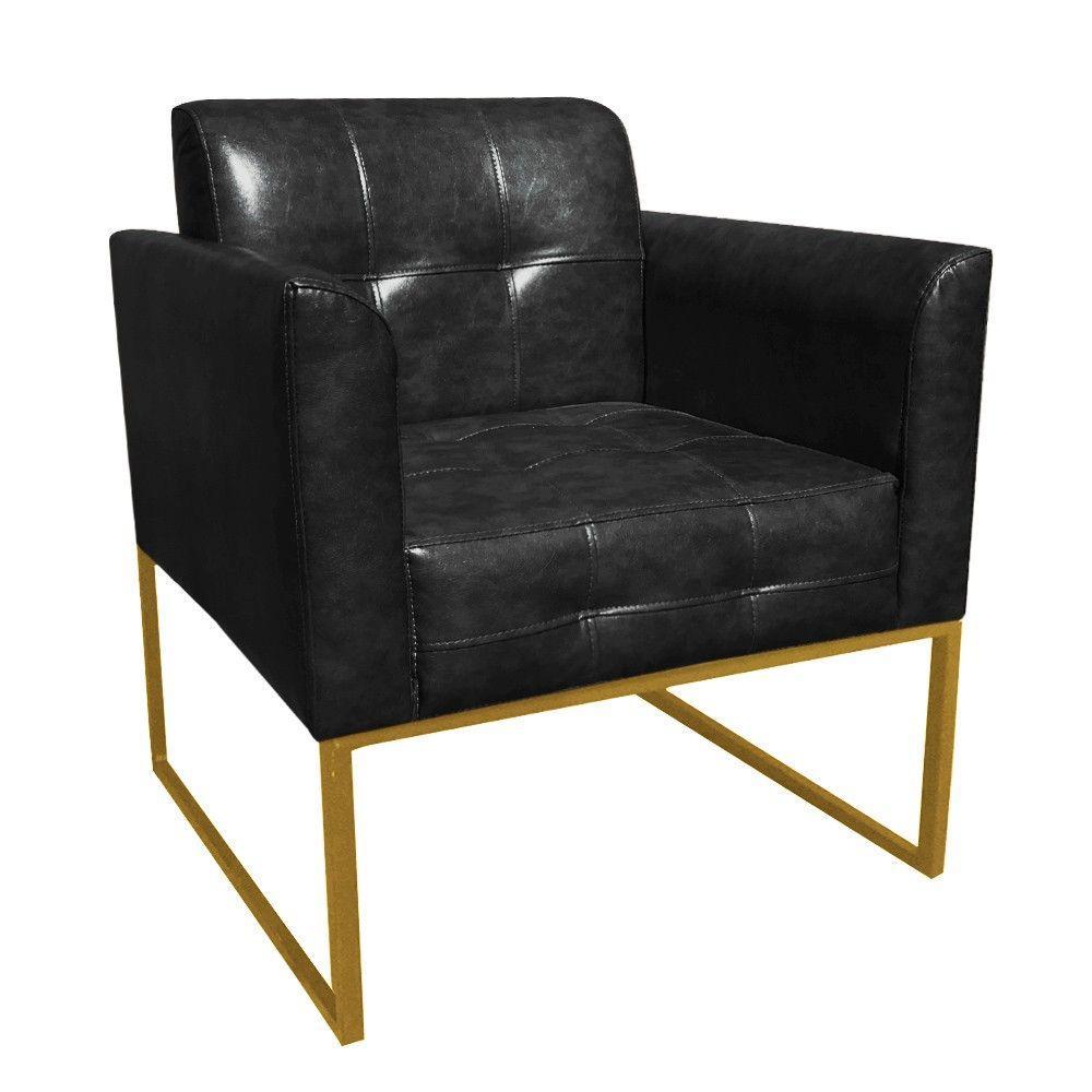 Poltrona Elisa Corano Linha Premium Base Metálica Dourado - 1