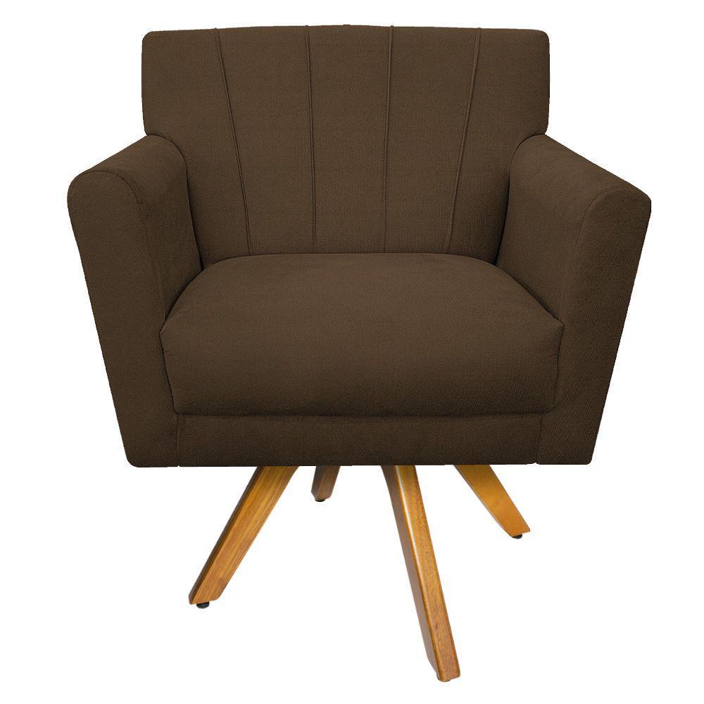 Poltrona Laura Suede Marrom - 1