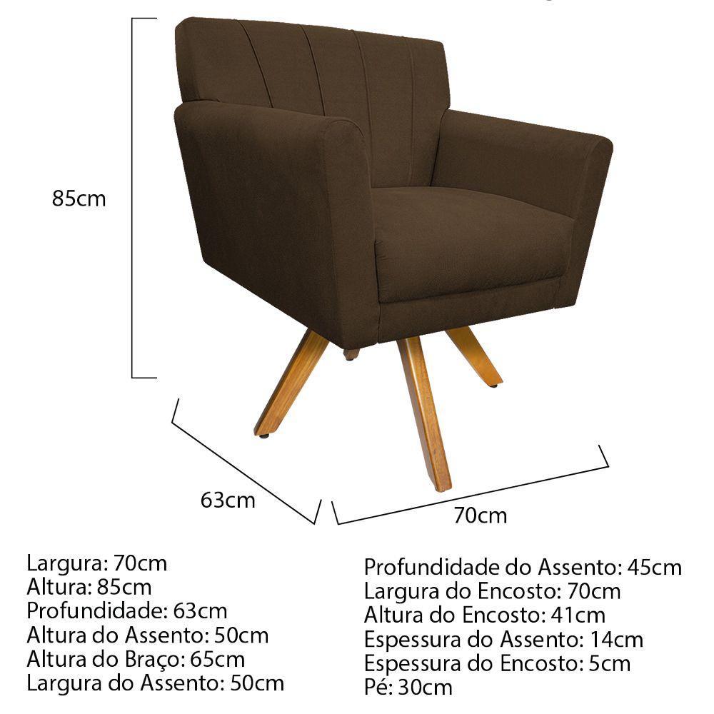 Poltrona Laura Suede Marrom - 2