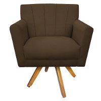 Poltrona Laura Suede Marrom - 1