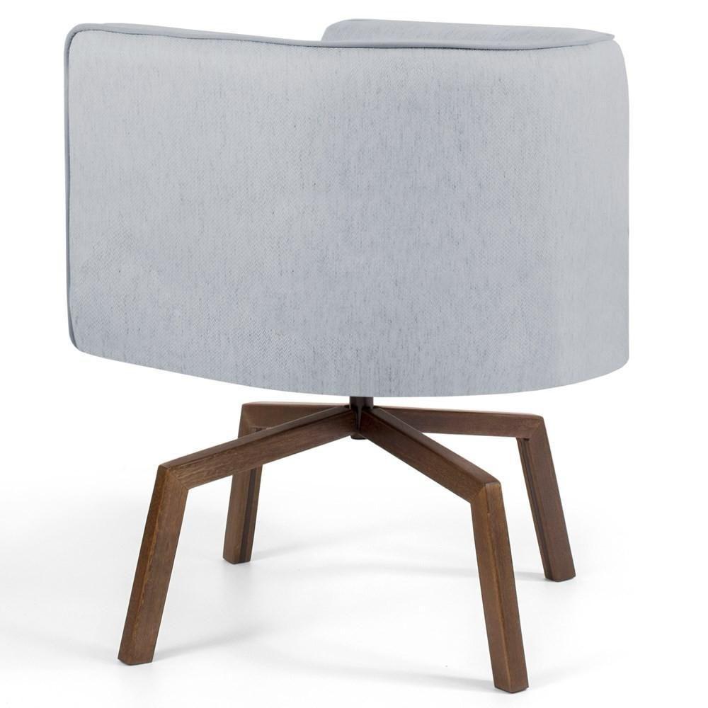 Kit 2 Poltronas Base Ka Madeira Betina C-315 Linho Cinza - Domi - 3