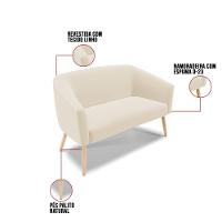 Namoradeira 02 Lugares Stella Linho Natural A27 Areia