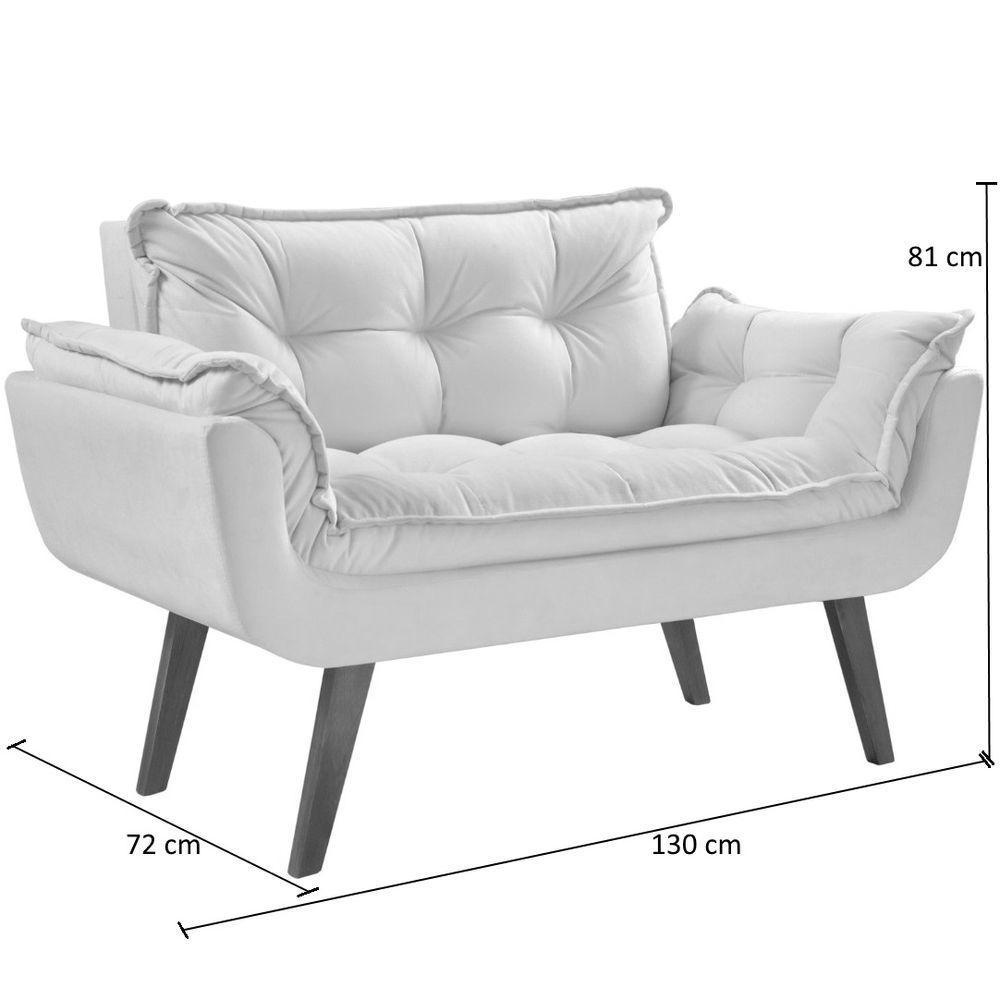 Conjunto Poltronas Opalla Pés Madeira Vermelho - 3