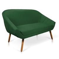 Kit 01 Namoradeira 02 Lugares e 02 Poltronas Giovana Suede Verde Castanho - 8