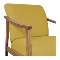 Kit 02 Poltrona Liz Base Madeira Suede Amarelo