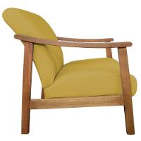 Kit 02 Poltrona Liz Base Madeira Suede Amarelo - 5