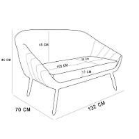 Kit 01 Namoradeira 02 Lugares e 02 Poltronas Giovana Suede Marrom Rato Castanho