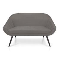 Kit 01 Namoradeira 02 Lugares e 01 Poltrona Giovana Suede Grafite de Ferro - 3