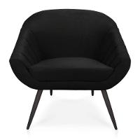 Kit 01 Namoradeira 02 Lugares e 01 Poltrona Giovana Suede Preto de Ferro - 2