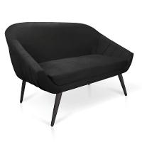 Kit 01 Namoradeira 02 Lugares e 01 Poltrona Giovana Suede Preto de Ferro - 7