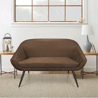 Kit 01 Namoradeira 02 Lugares e 02 Poltronas Giovana Suede Marrom de Ferro - 7