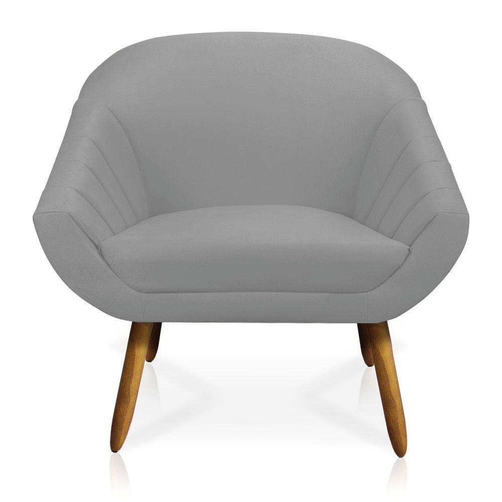 Kit 01 Namoradeira 02 Lugares e 02 Poltronas Giovana Suede Cinza Castanho - 2