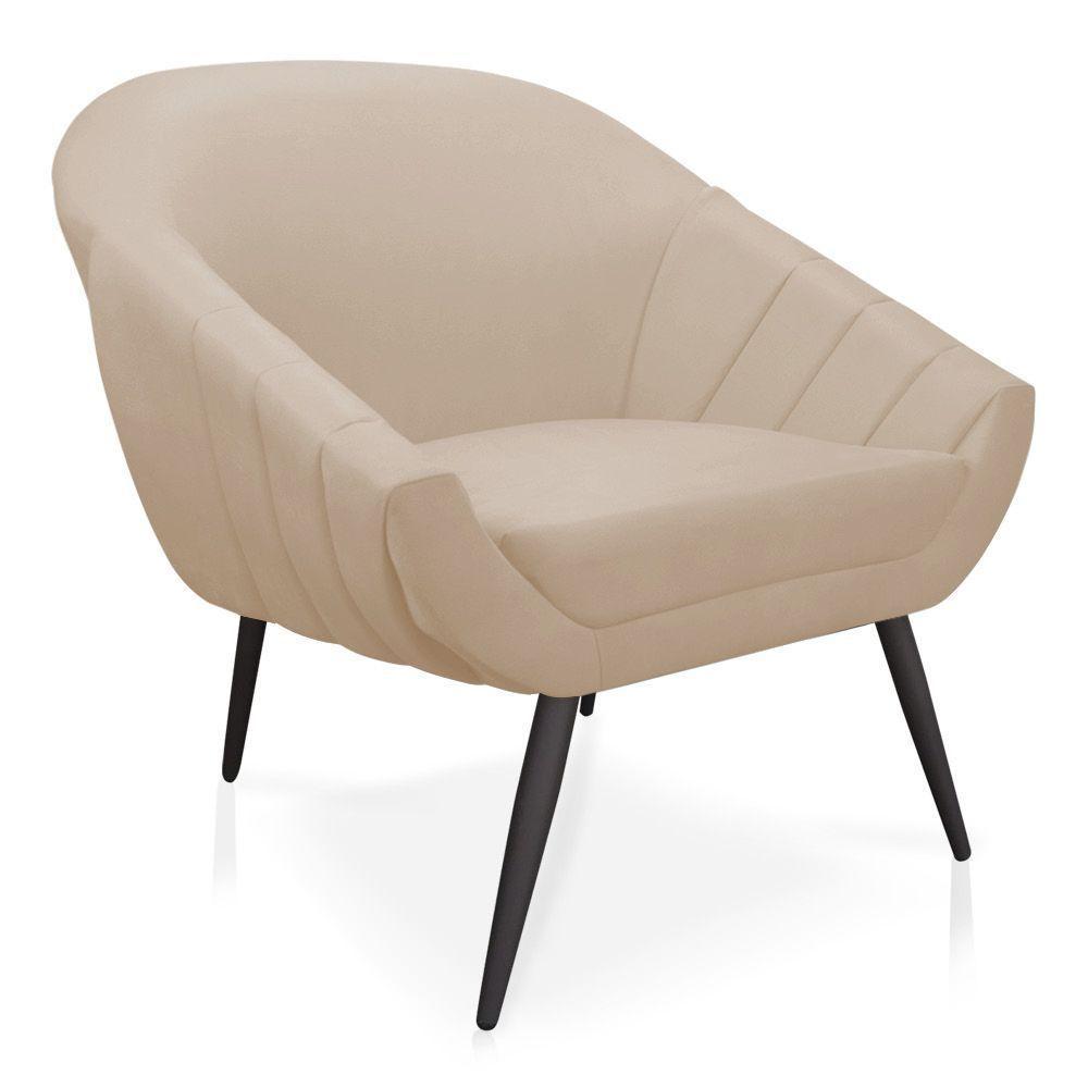 Kit 01 Namoradeira 02 Lugares e 02 Poltronas Giovana Suede Bege de Ferro - 5