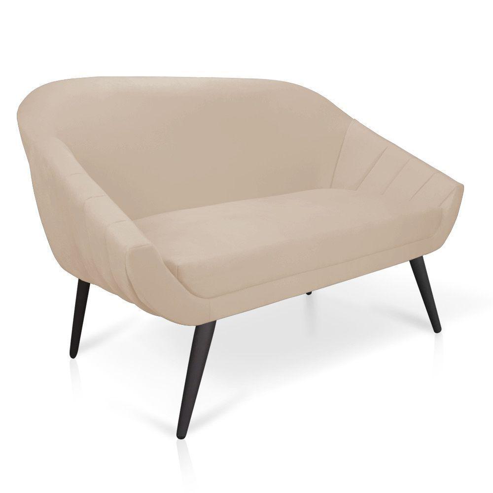 Kit 01 Namoradeira 02 Lugares e 02 Poltronas Giovana Suede Bege de Ferro - 7