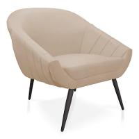 Kit 01 Namoradeira 02 Lugares e 02 Poltronas Giovana Suede Bege de Ferro - 5