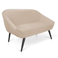 Kit 01 Namoradeira 02 Lugares e 02 Poltronas Giovana Suede Bege de Ferro - 7