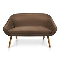 Kit 01 Namoradeira 02 Lugares e 02 Poltronas Giovana Suede Marrom Castanho - 5