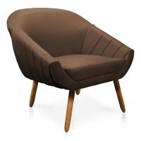 Kit 01 Namoradeira 02 Lugares e 02 Poltronas Giovana Suede Marrom Castanho - 6