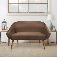 Kit 01 Namoradeira 02 Lugares e 02 Poltronas Giovana Suede Marrom Castanho - 7